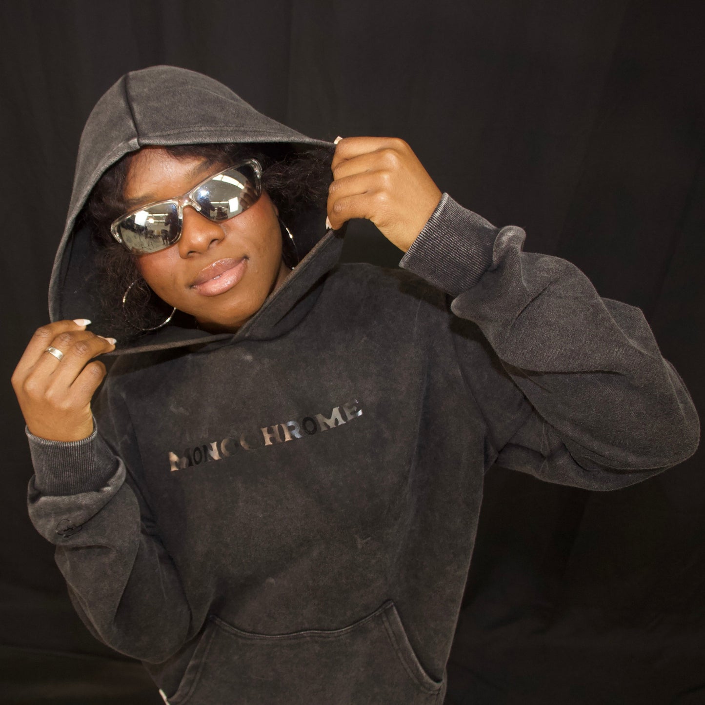 Acid-washed Monochrome Hoodie